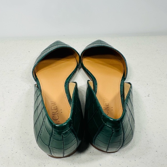 J.Crew Zoe crocodile-embossed d'Orsay flats in dark green size 5,5 - Picture 4 of 6